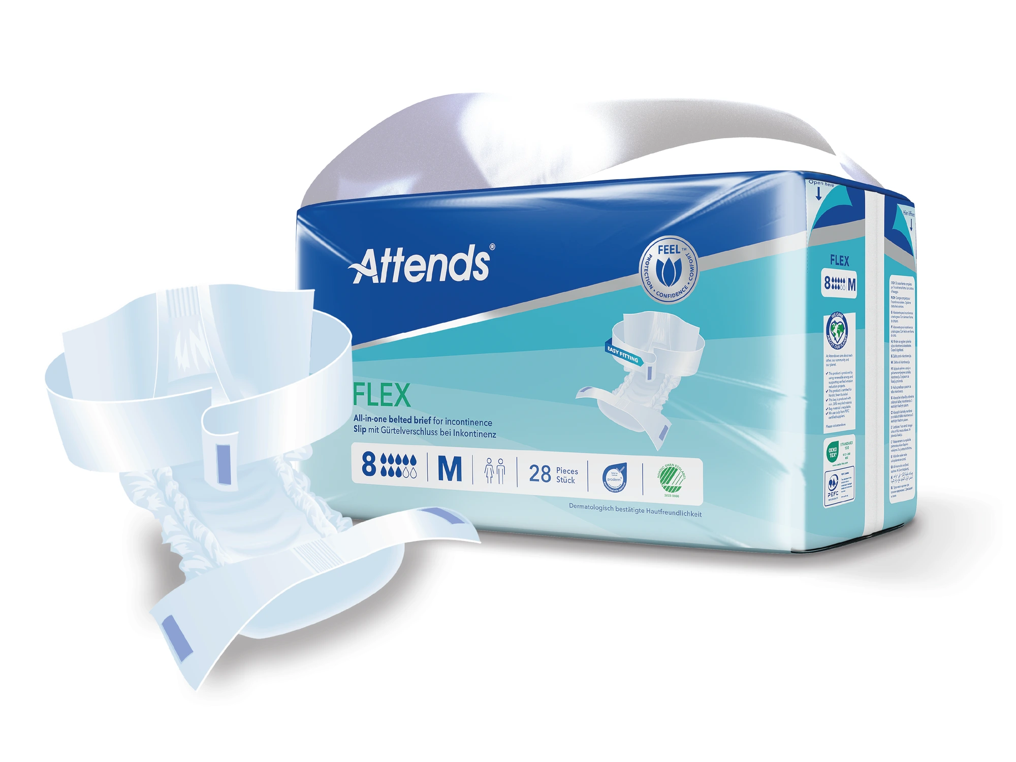 Attends Flex 8 M beltebleier 28 stk