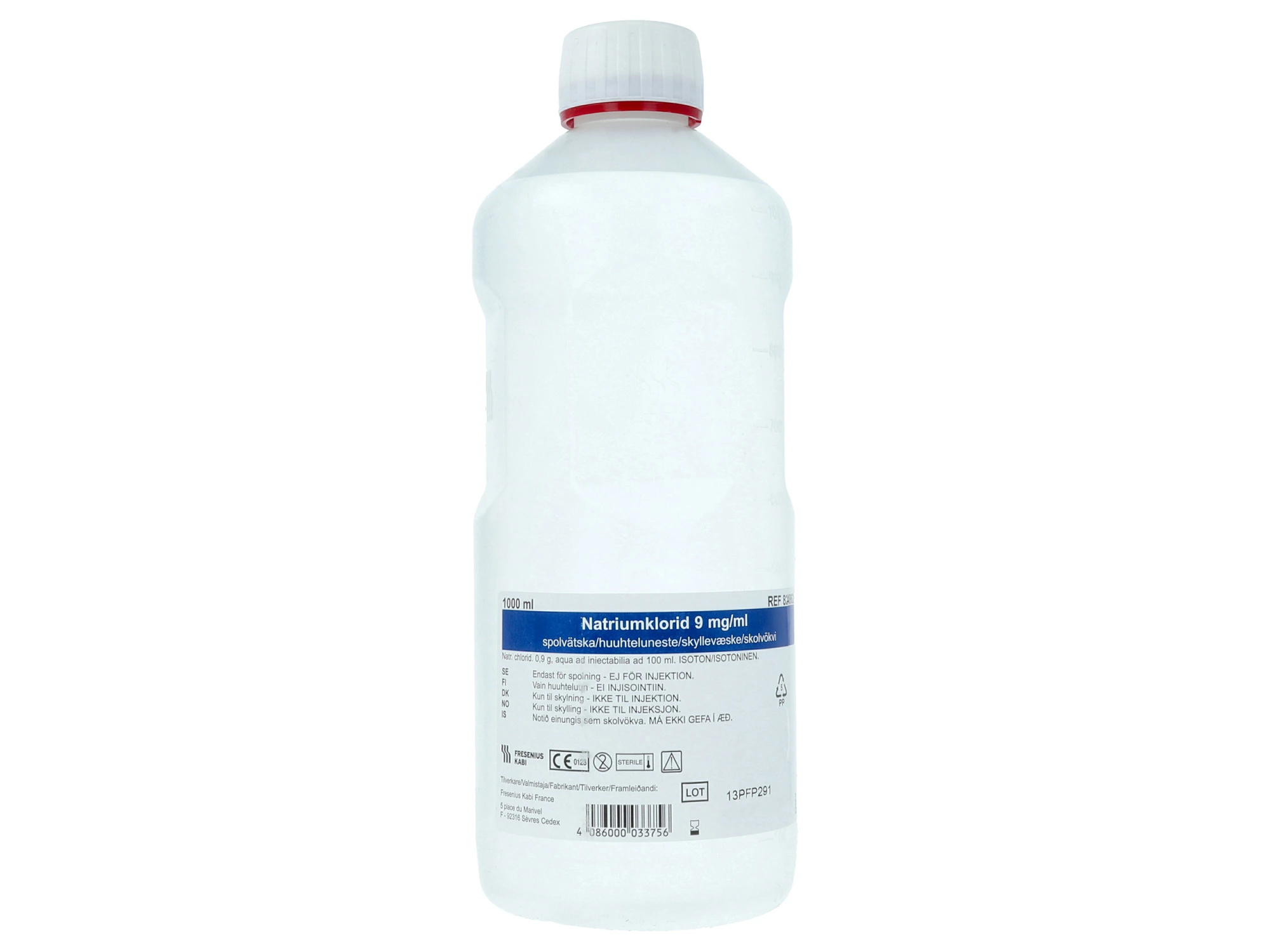 Natriumklorid 9mg/ml Fresenius Kabi helleflaske 1000 ml