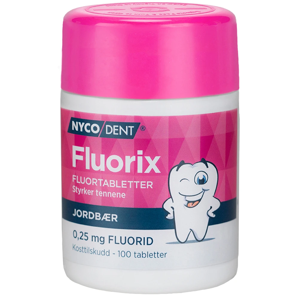 Nycodent fluorix sugetab med jordbærsmak 0,25 mg