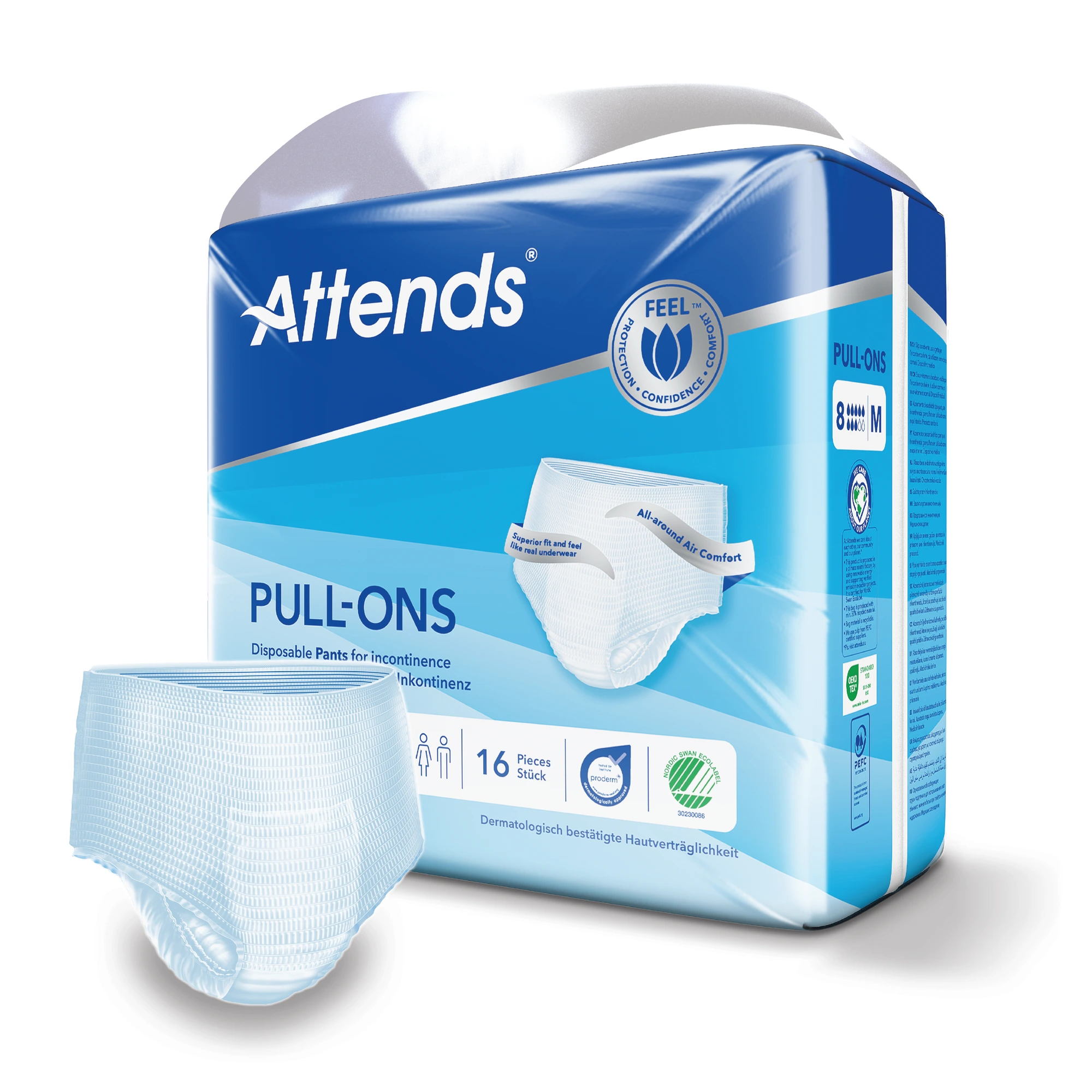 Attends Pull-Ons 8 M bleiebukse 16 stk