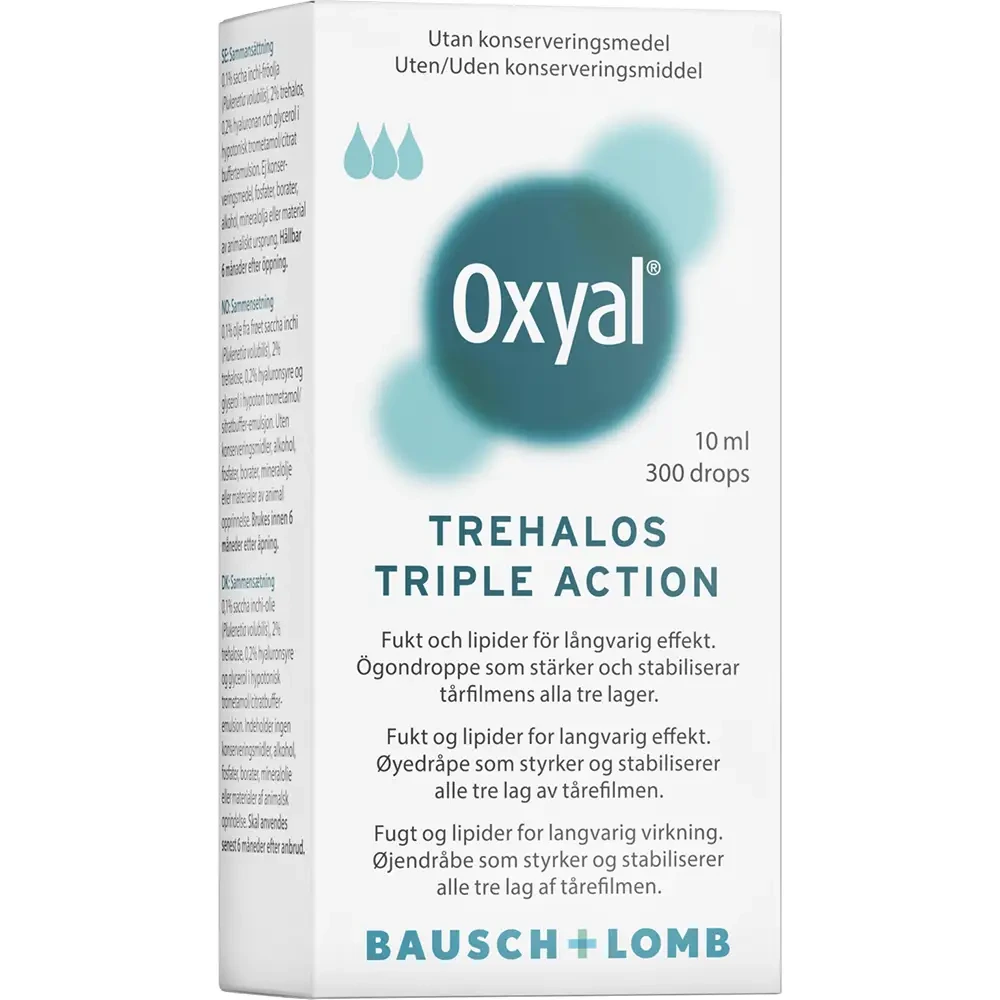 Oxyal Trehalos Triple Action øyedråper 10 ml