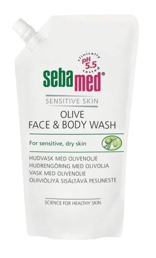 SebaMed Olive Face & Body Wash refill, 1000 ml