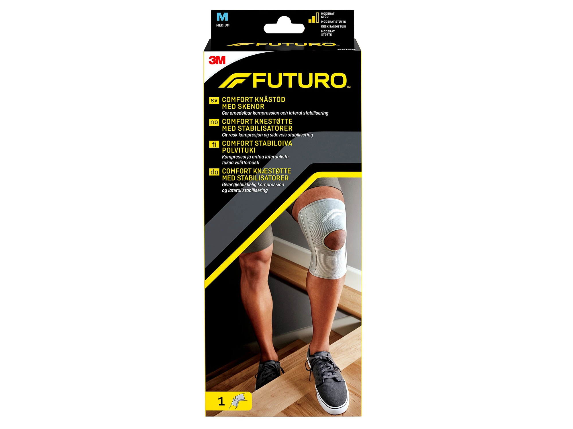 Futuro Comfort knestøtte med stabilisatorer str M 1 stk