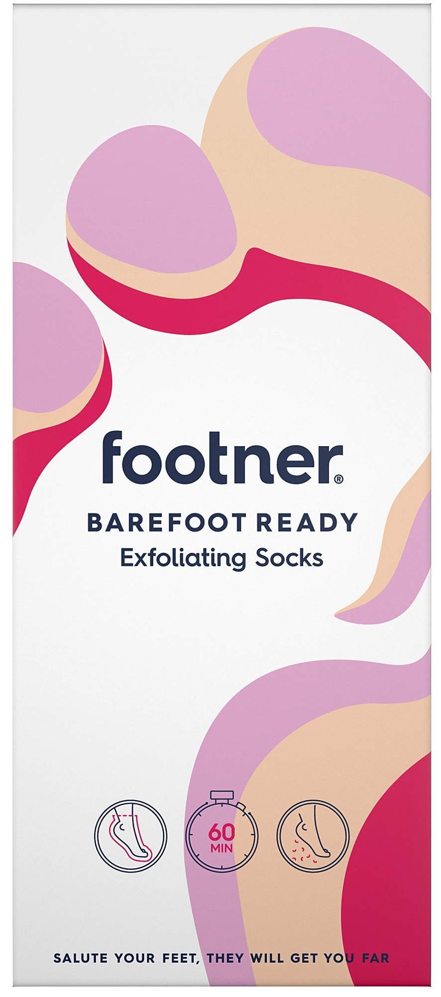Footner eksfolierende sokker 1 par