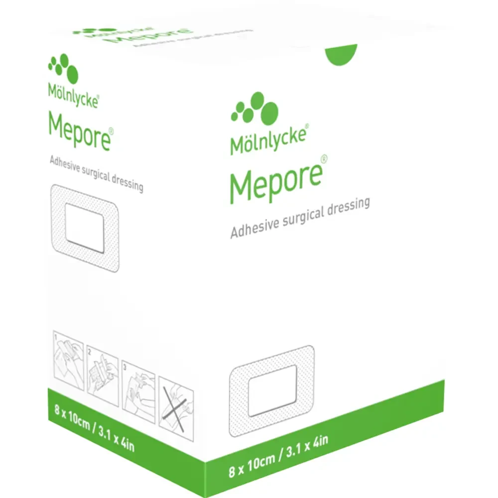 Mepore selvheftende kompress 8x10cm 50 stk