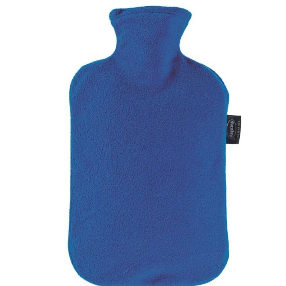 Fashy Varmeflaske m/fleecetrekk, 2 liter, blå, 1 stk.