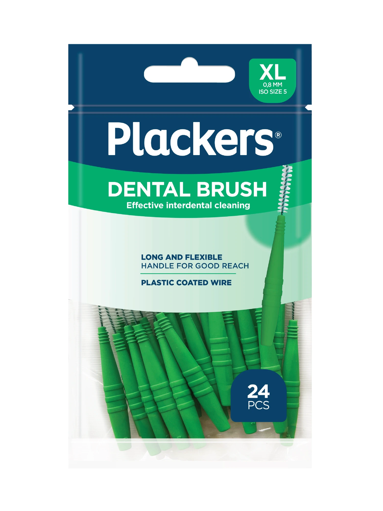 Plackers Dental Brush mellomromsbørste 0,8 mm XL 24 stk