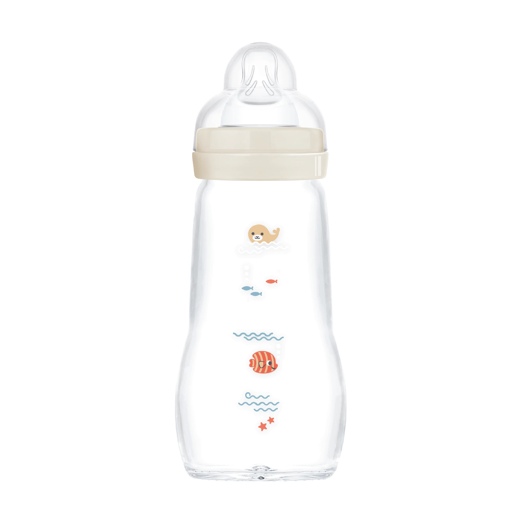 MAM Feel Good Tåteflaske Glass, Beige, 260 ml