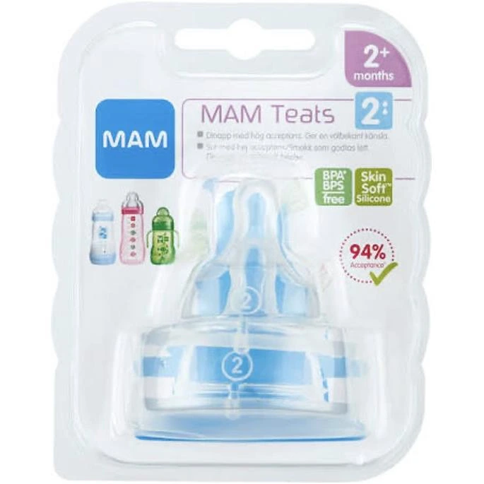 MAM Teat 2 flaskesmokk fra 2 måneder 2 stk