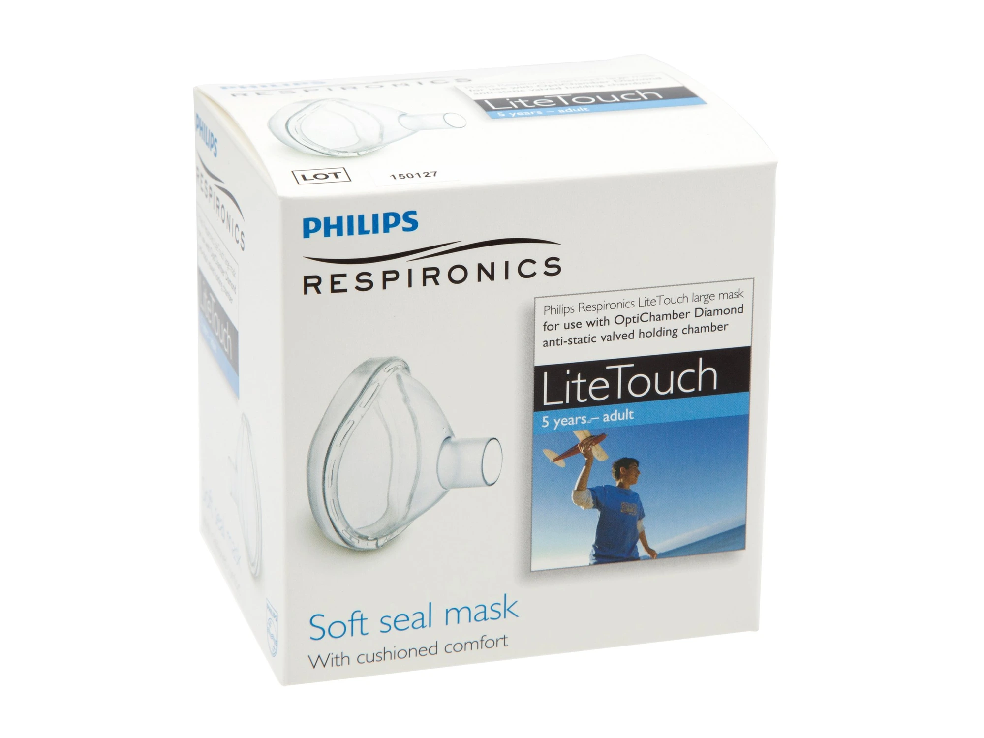 Optichamber Lite Touch maske str L fra 6 år 1 stk