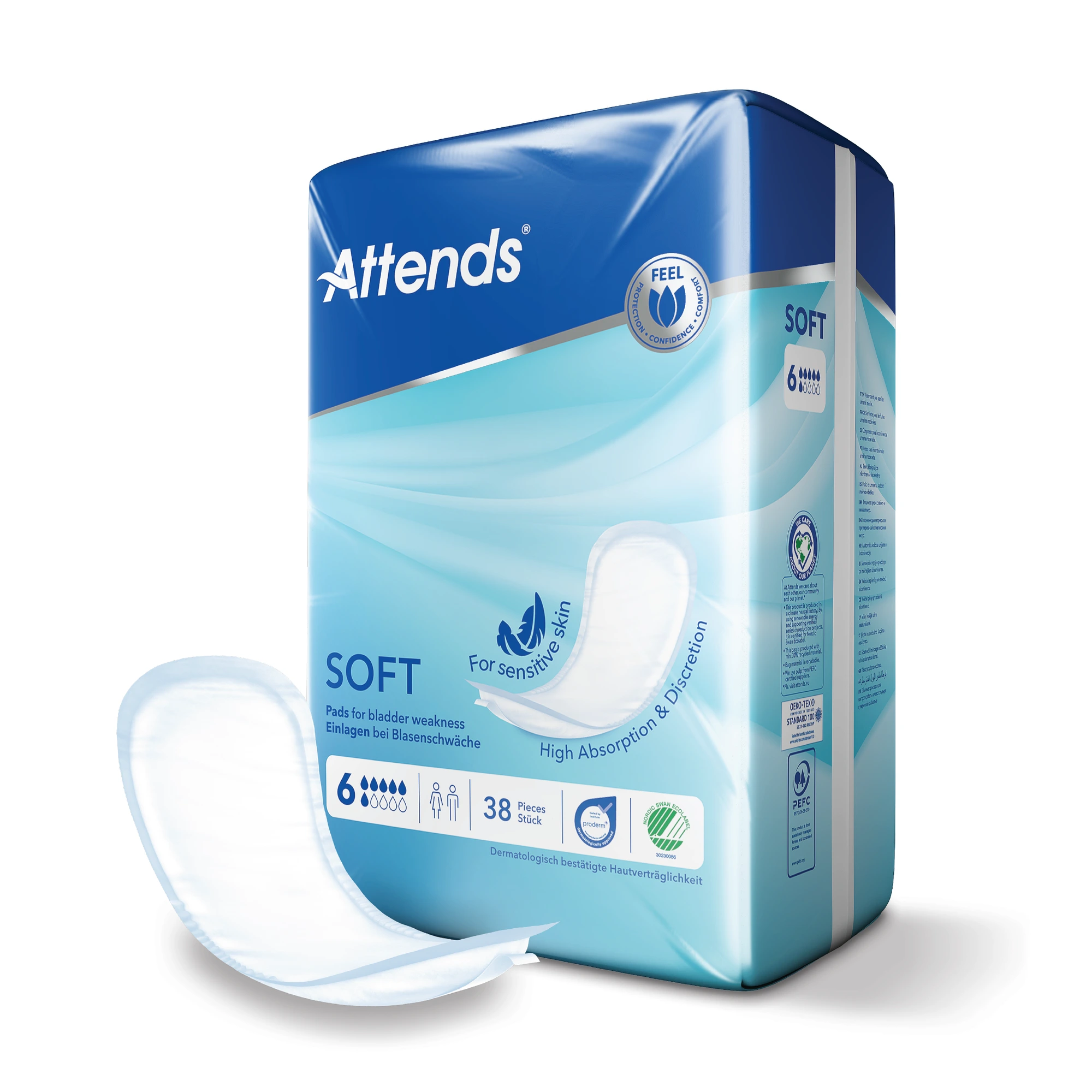 Attends Soft 6 bind for urinlekkasje 38 stk