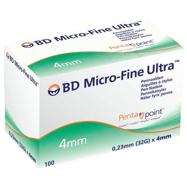 BD Micro-Fine Ultra 4mm pennekanyle 32G 100 stk