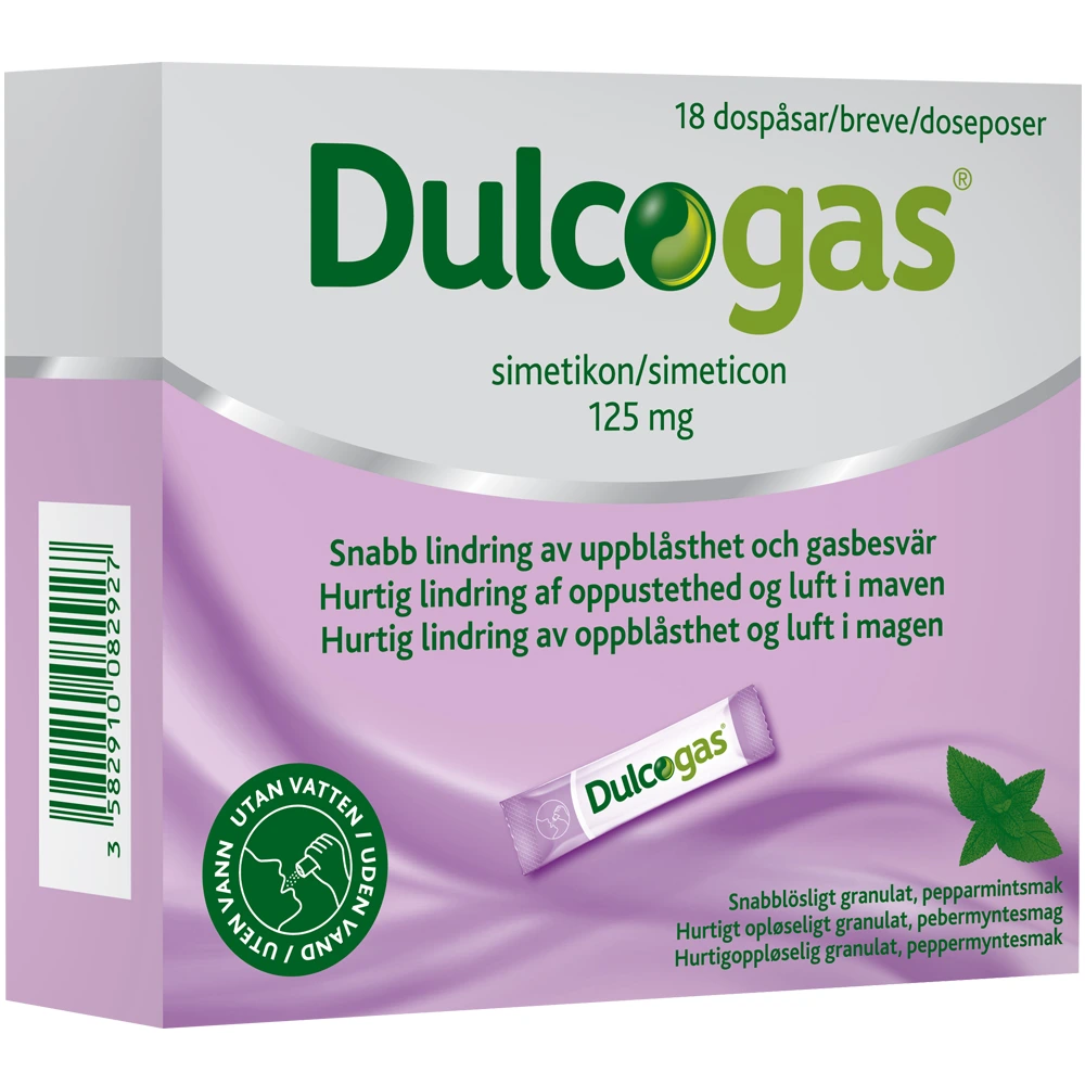 Dulcogas 125mg granulat doseposer 18 stk