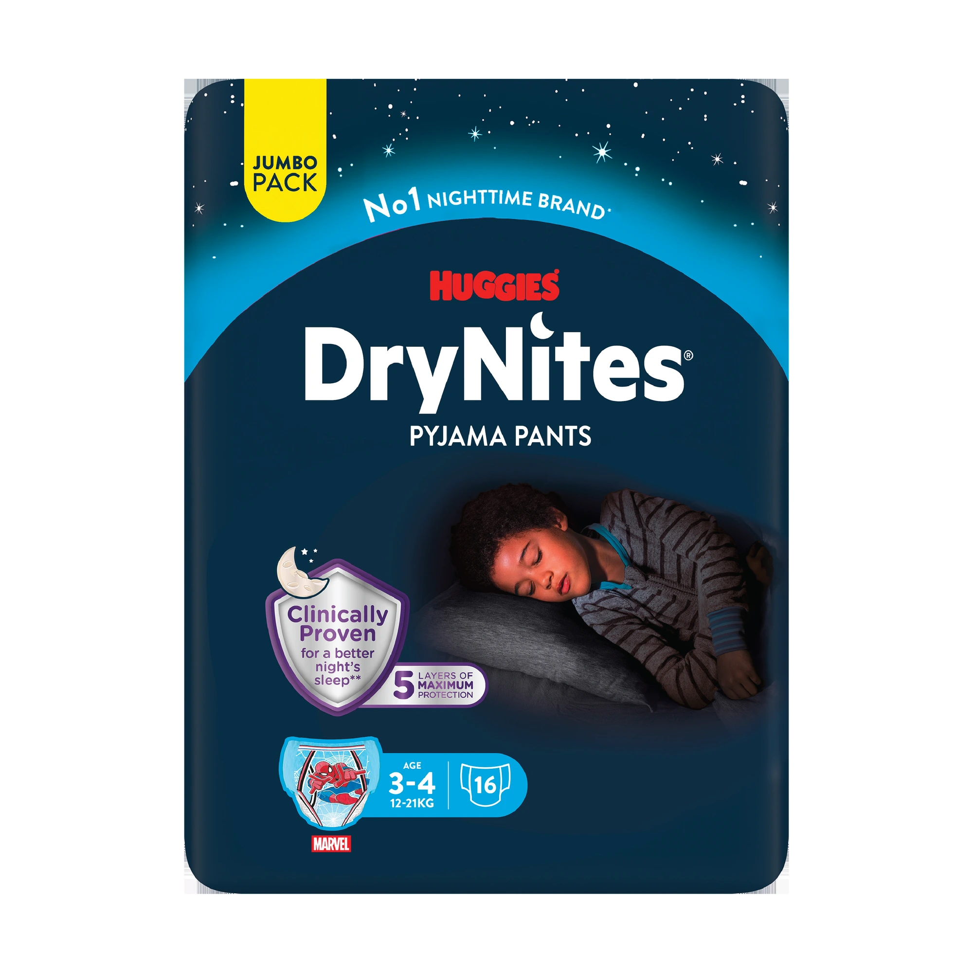 DryNites bleie gutt 3-4 år (12-21 kg) 16 stk