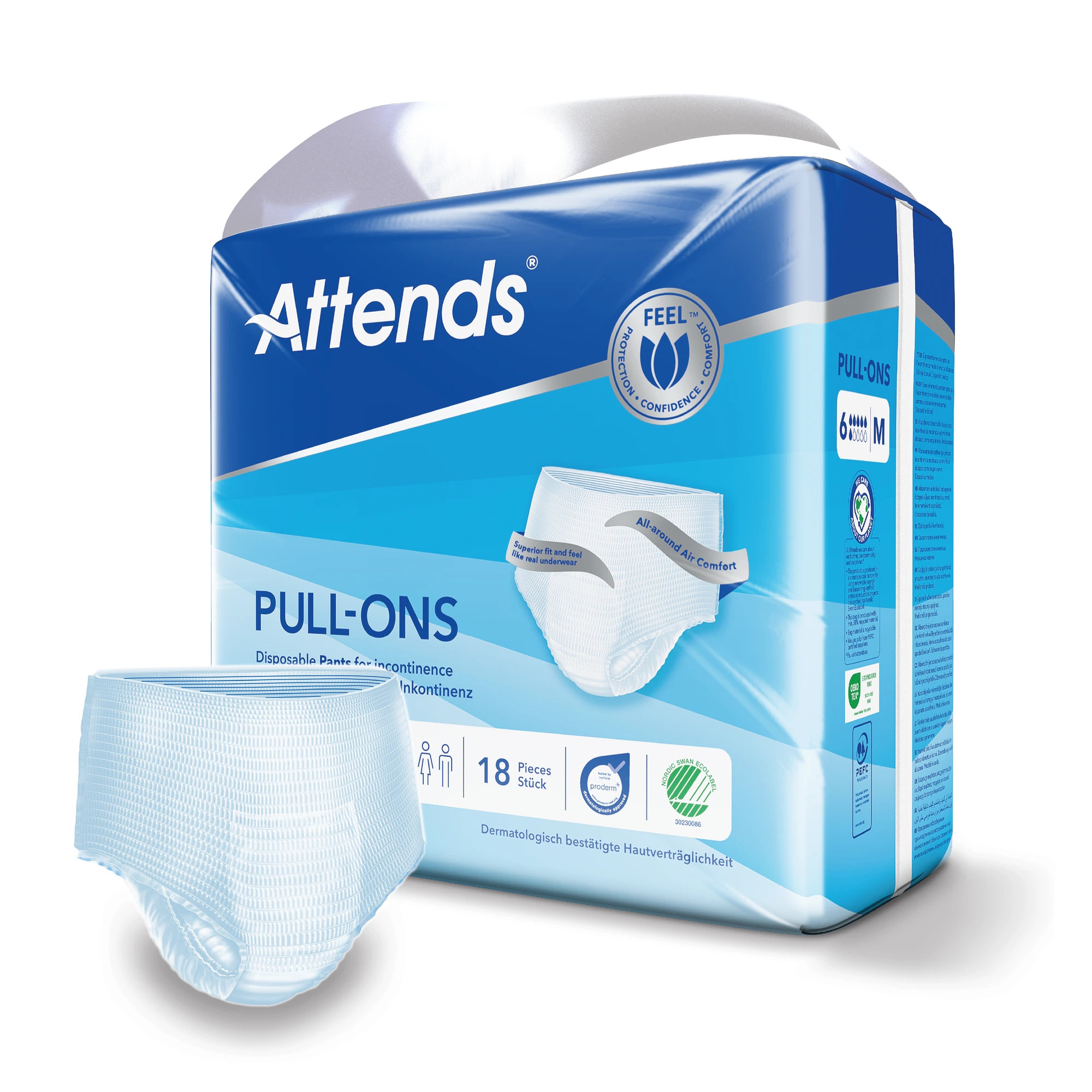 Attends Pull-Ons 6 M bleiebukse for urinlekkasje 18 stk