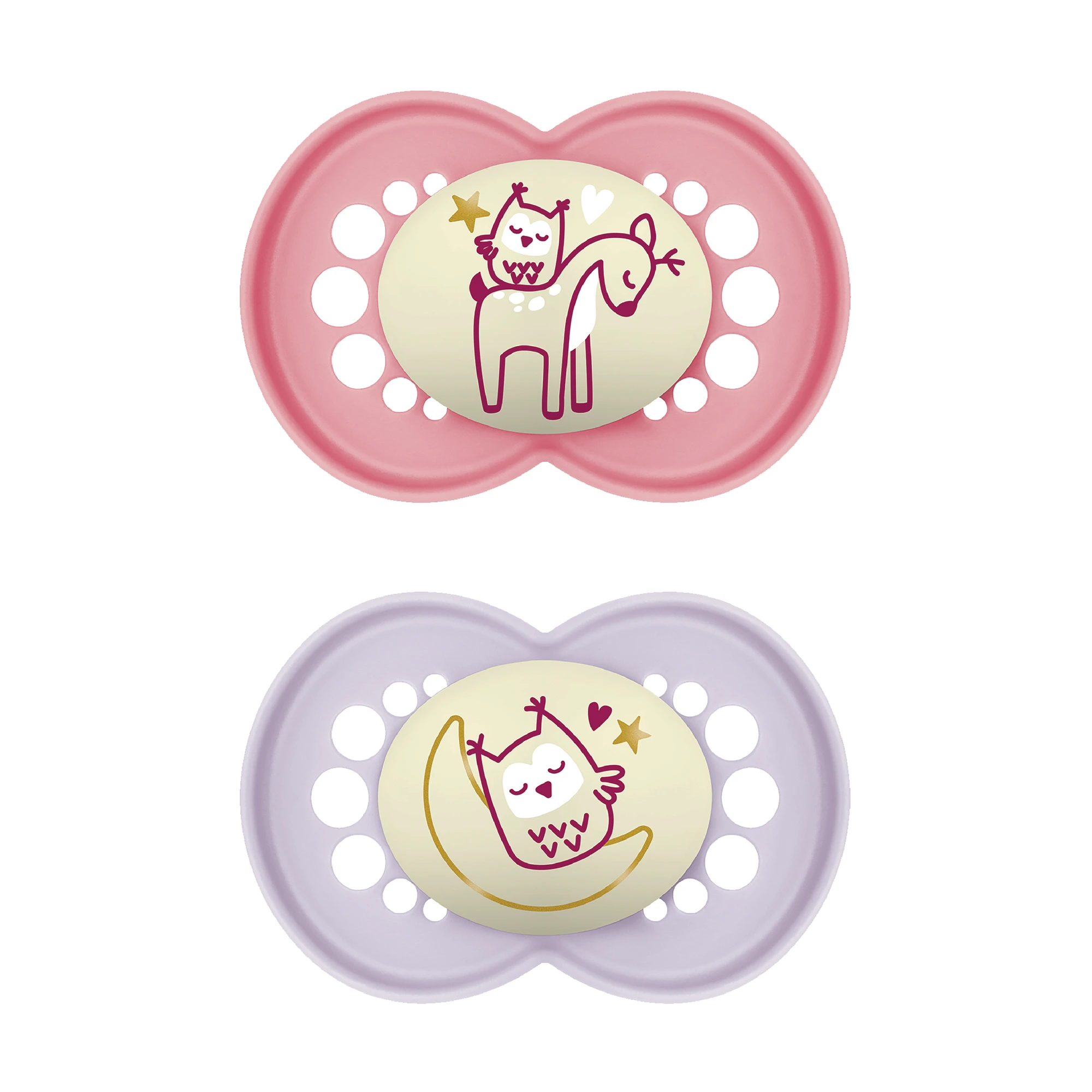 MAM Original Night narresmokk 6-16 måneder rosa 2 stk