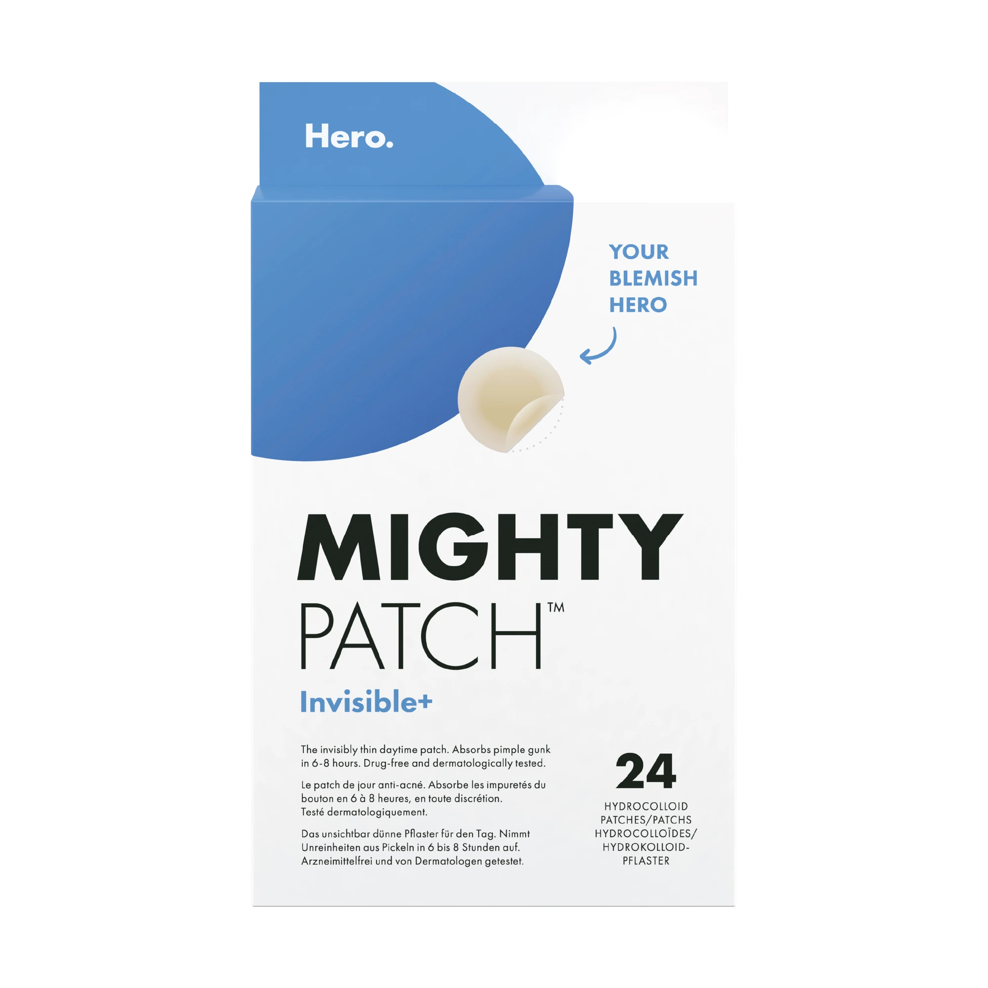 Hero Mighty Patch Invisible+ kviseplaster 24 stk