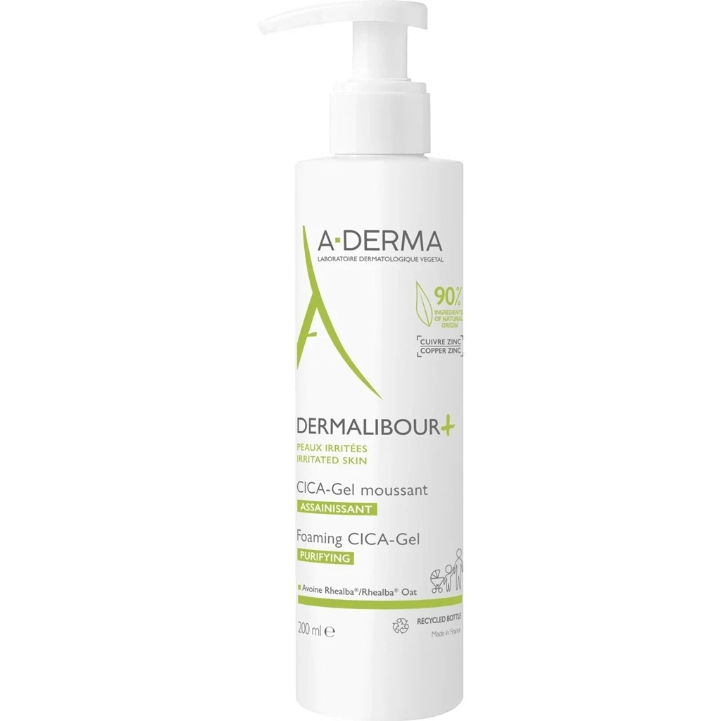A-Derma Dermalibour+ Cica-Gel skummende rensegel 200 ml