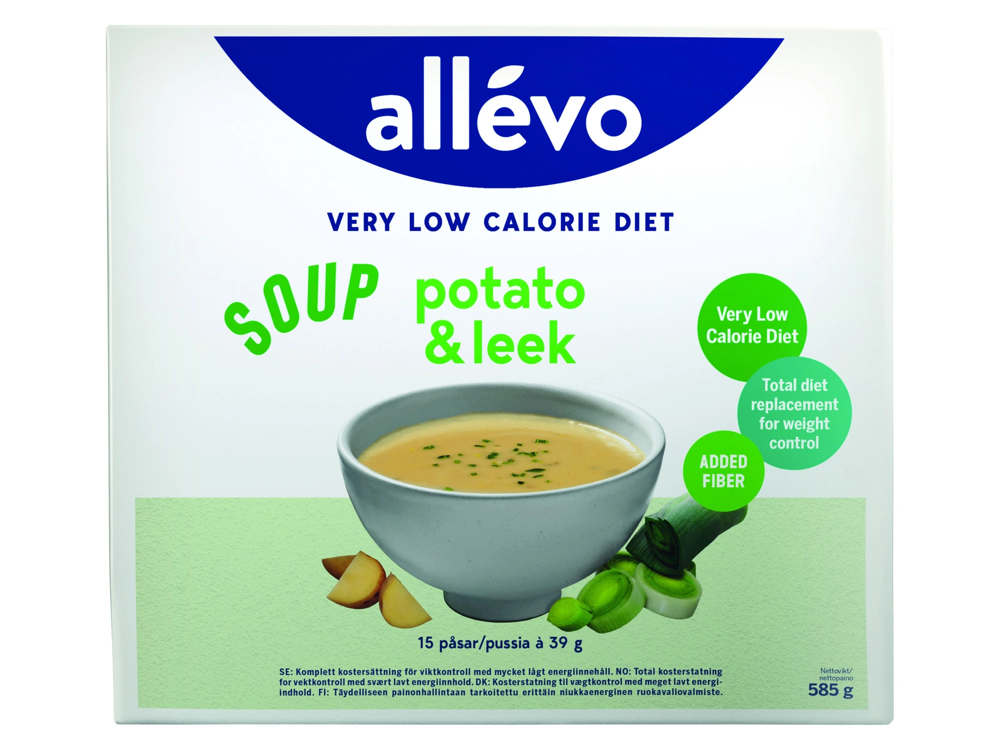 Allévo VLCD Soup potet og purreløk 15x39 g
