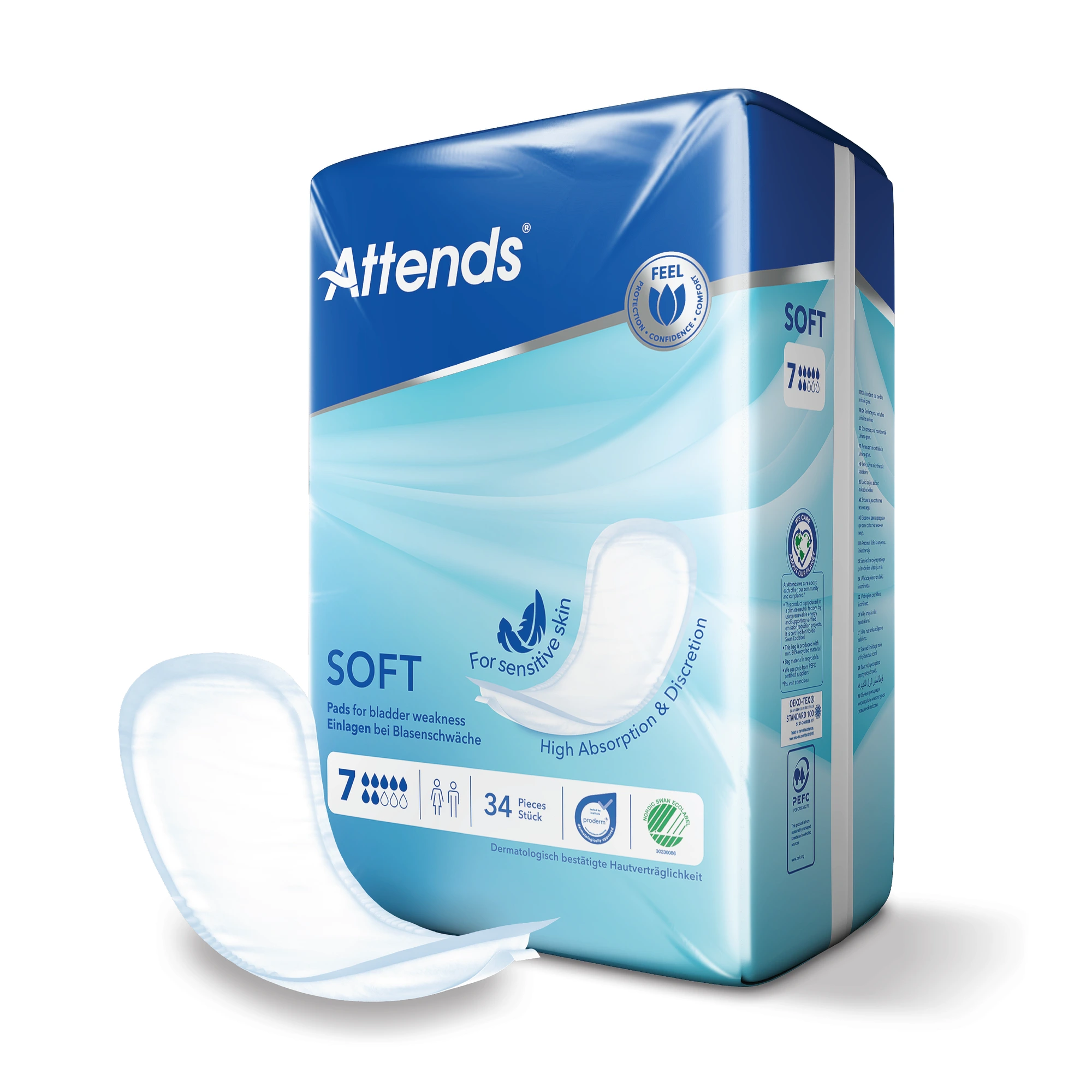 Attends Soft 7 bind for urinlekkasje 34 stk
