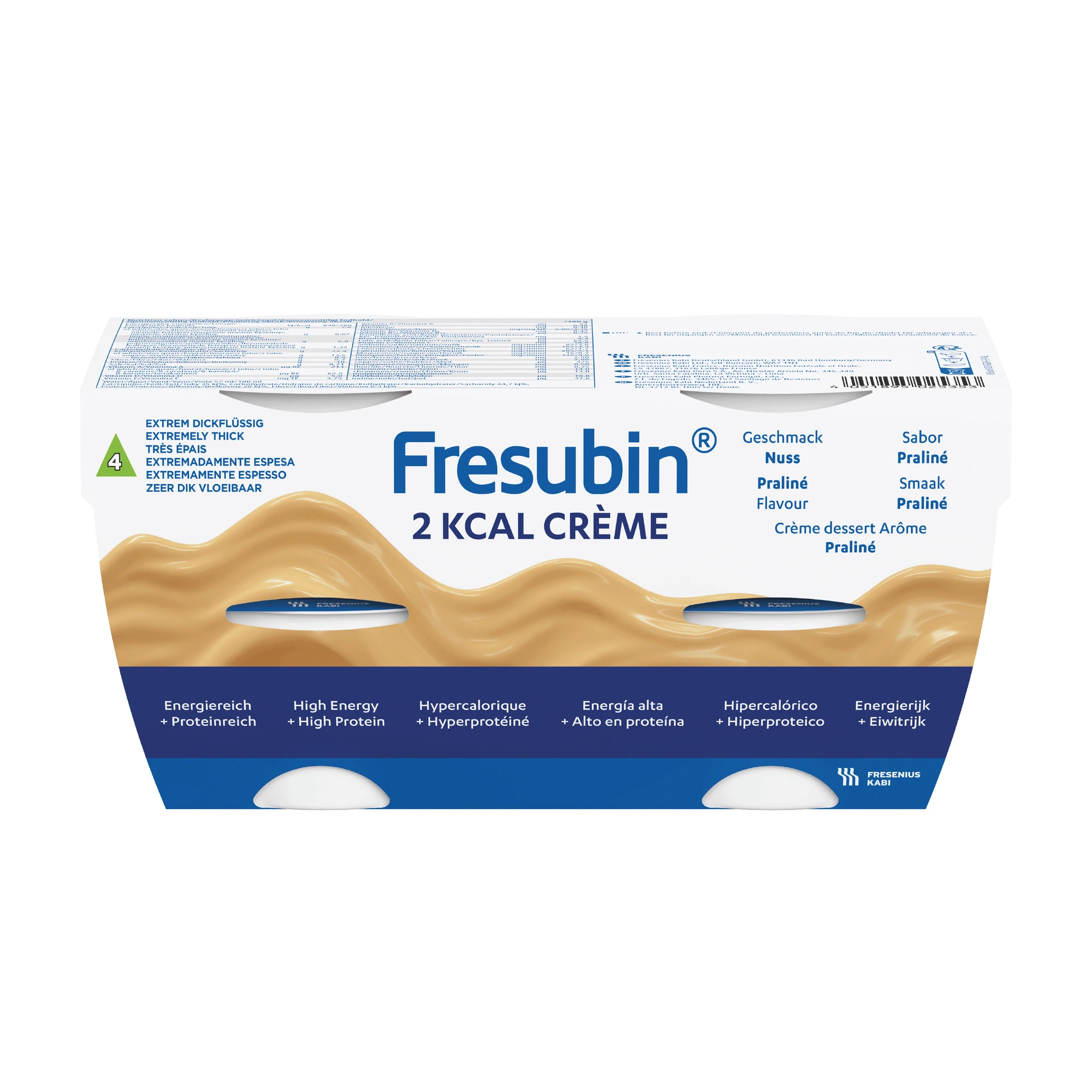 Fresubin 2 kcal Crème næringskrem nougat 4x125 g