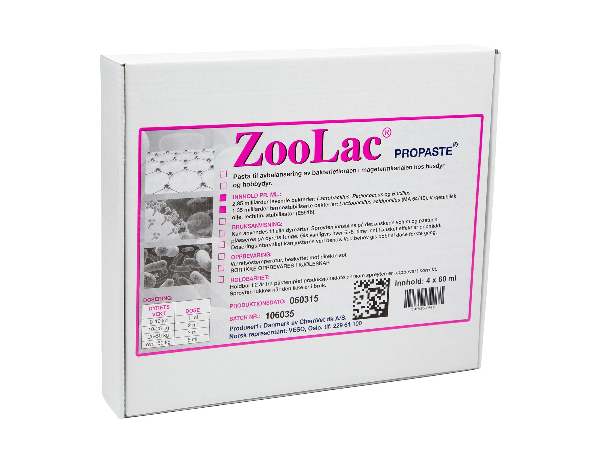 ZooLac Propaste pasta til husdyr og hobbydyr 4x60 ml