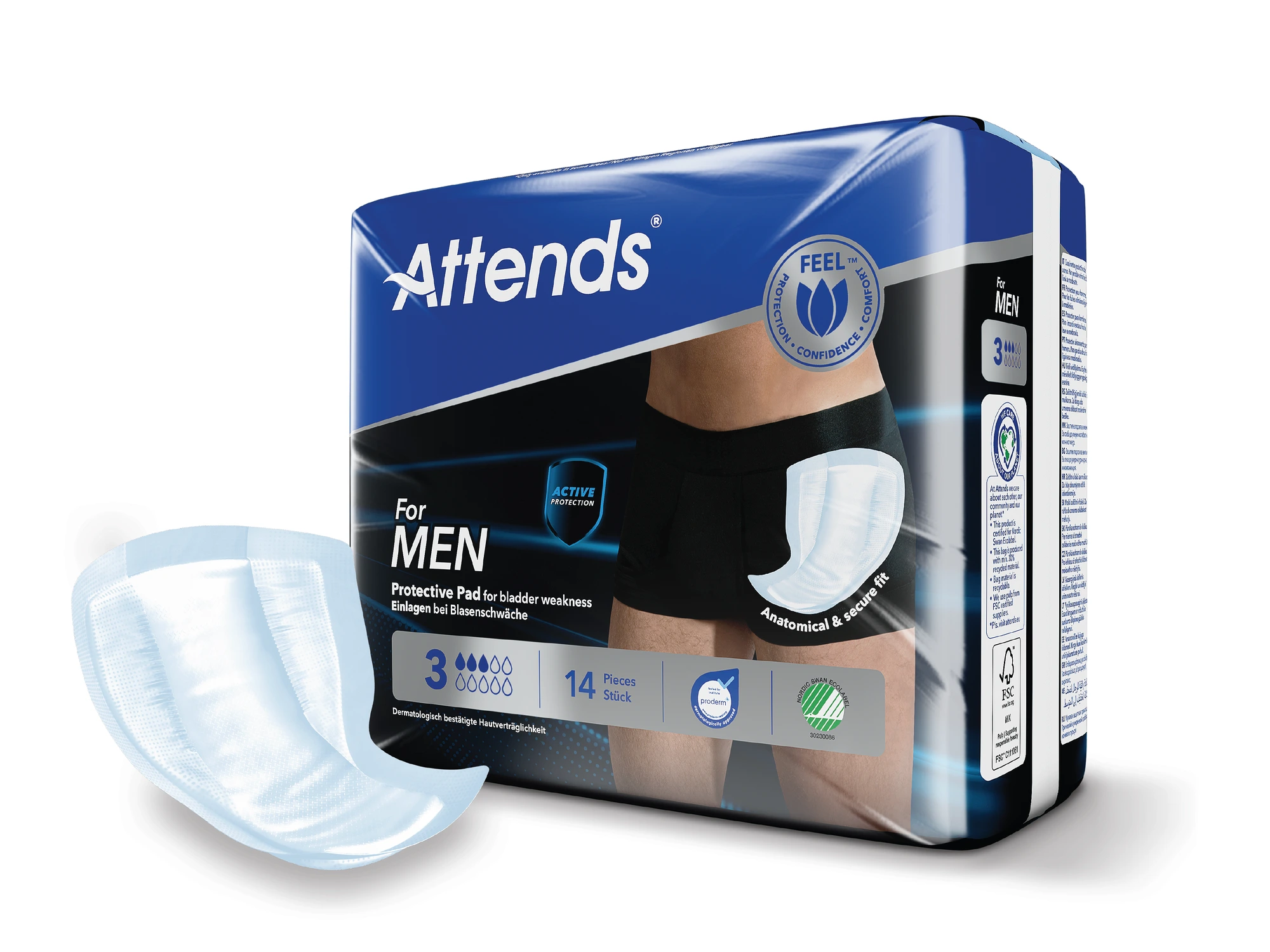 Attends for Men 3 14 stk