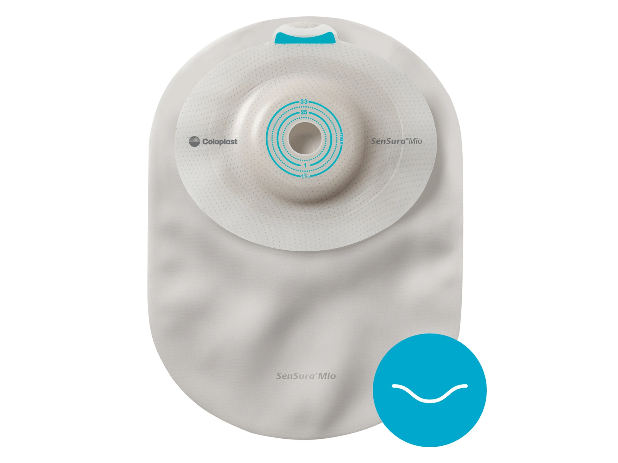 Coloplast SenSura Mio Convex Ligth 1-delt lukket pose, 165270, Kleberkobling, hullstørrelse 31-43 mm, maxi, 10 stk.