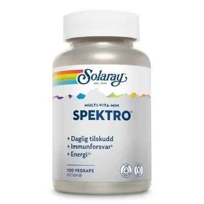 Solaray Spektro Multivitamin med jern – 100 kapsler