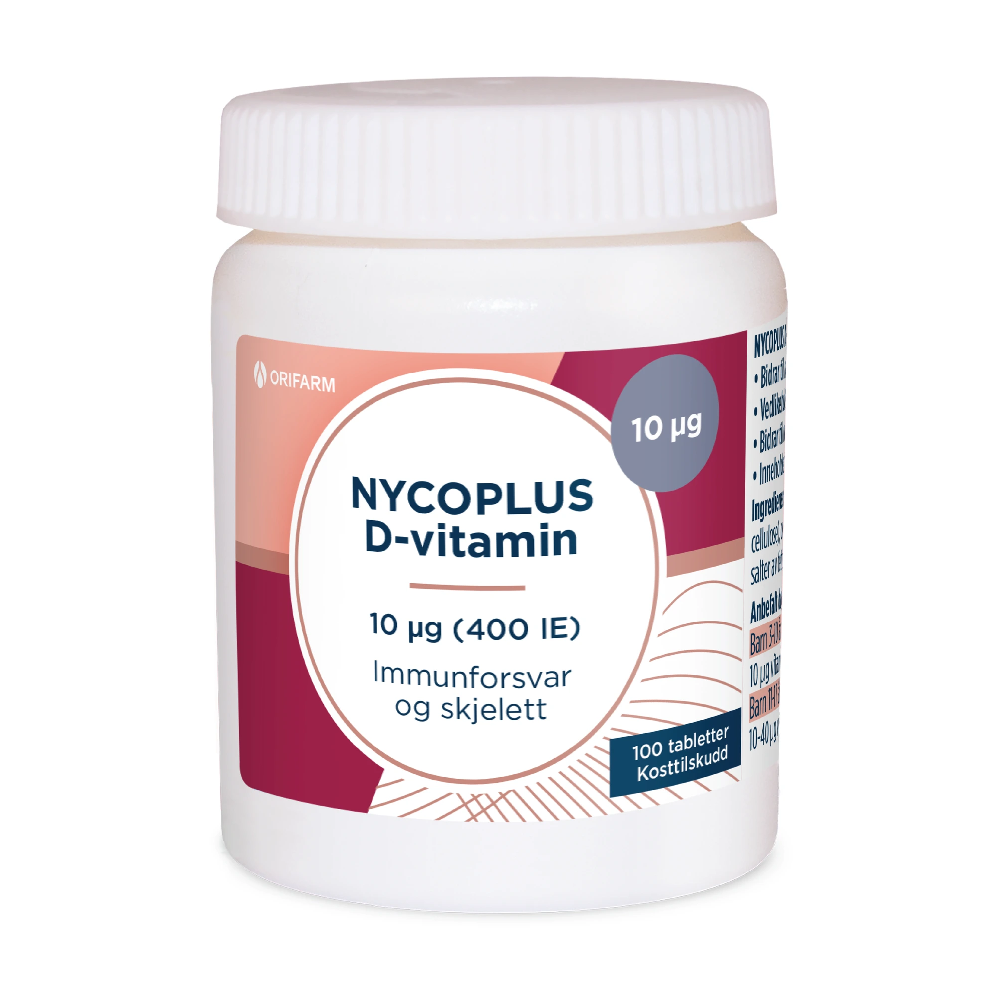 Nycoplus D3-vitamin tab 10 mikrog