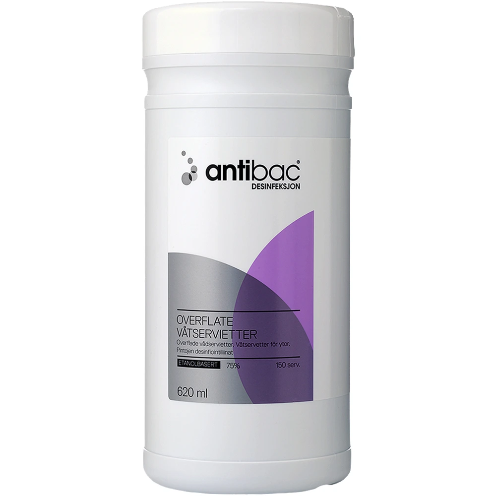 Antibac 75% desinfiserende våtservietter 150 stk