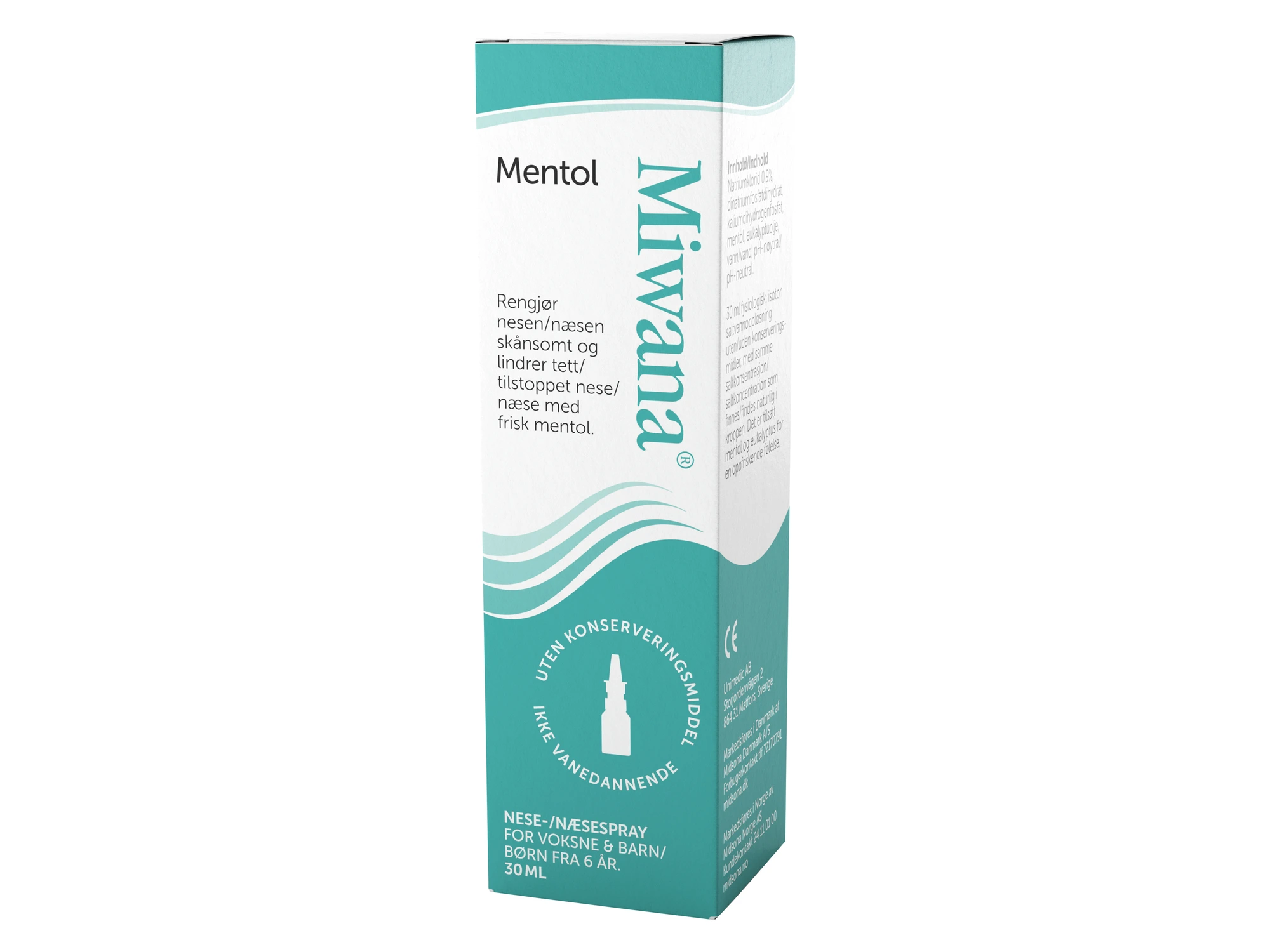 Miwana Mentol saltvannsspray 30 ml