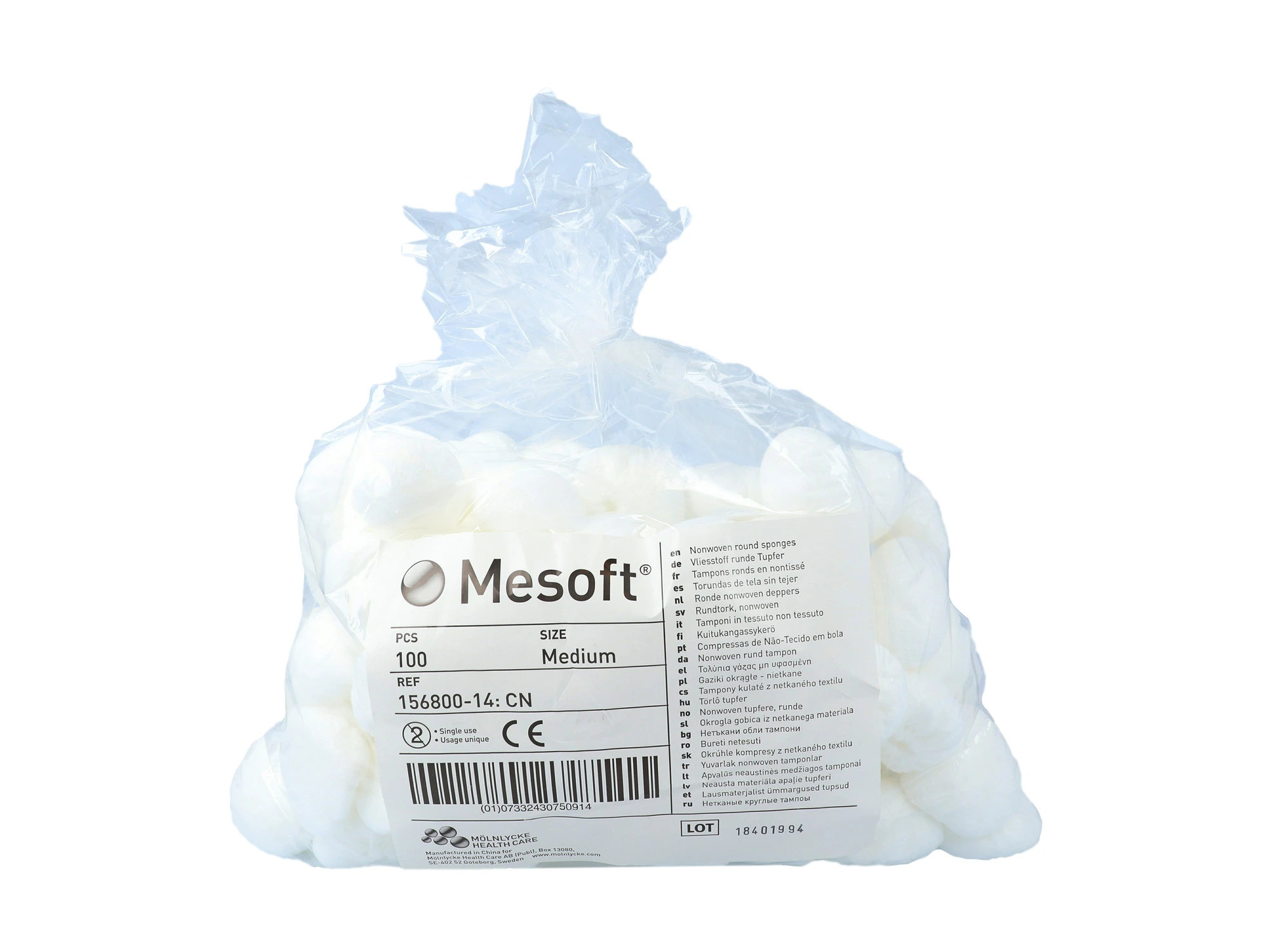 Mesoft usterile tupfere medium 100 stk