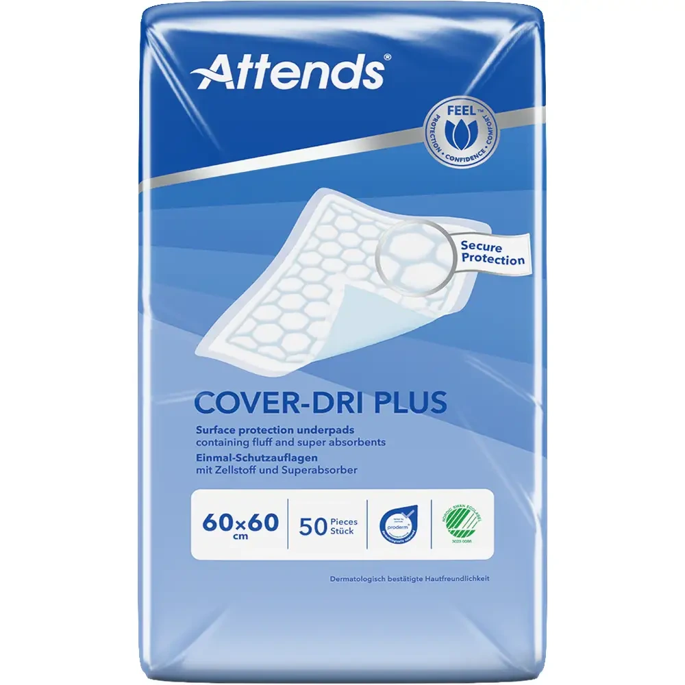 Attends Cover-Dri 60x60cm stol-/sengebeskyttelse 50 stk