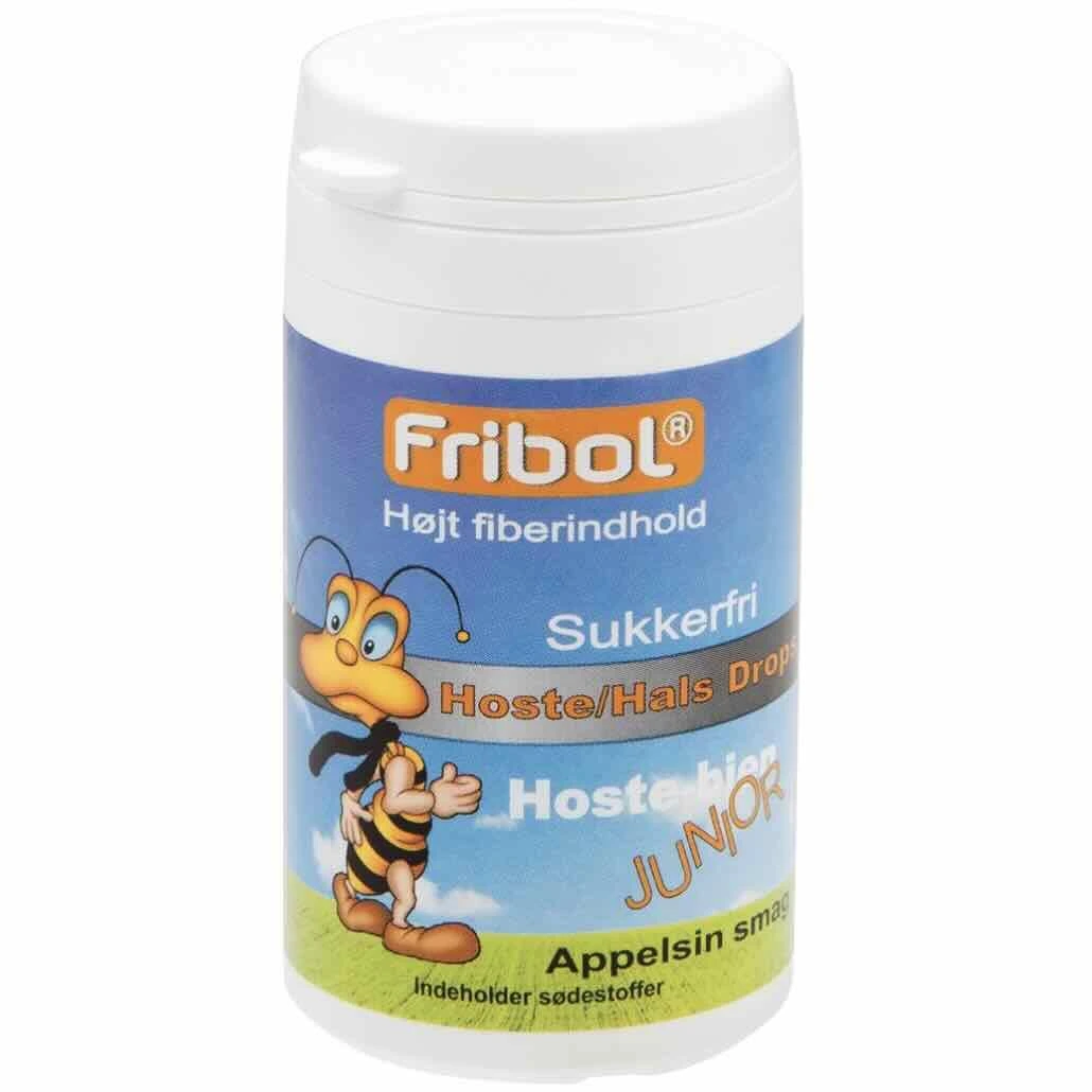 Fribol Hoste/hals drops uten tilsatt sukker junior appelsin 60 g