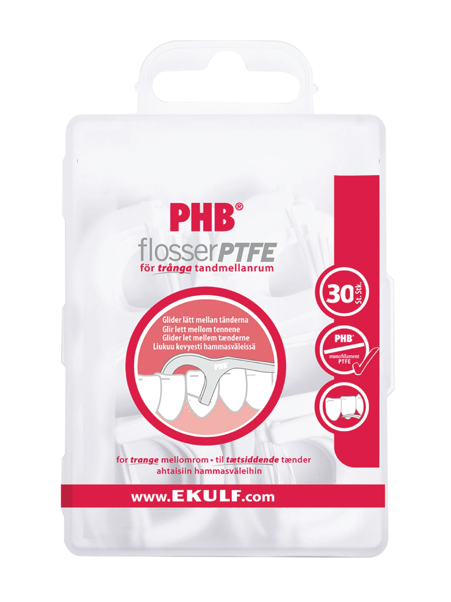 Ekulf PHB Flosser tanntrådbøyle, 30 stk.