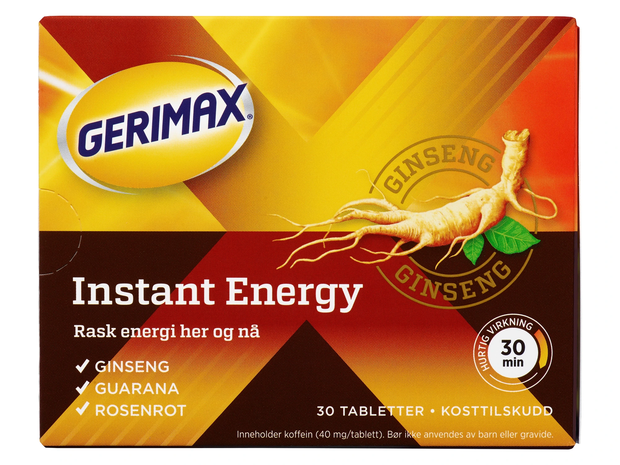Gerimax instant energi tab 8 mg/3,6 mg/40 mg