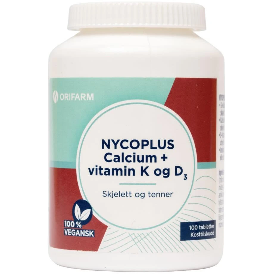 Nycoplus calcium m/K + D3-vitamin tab 500 mg/75 mikrog/5 mikrog