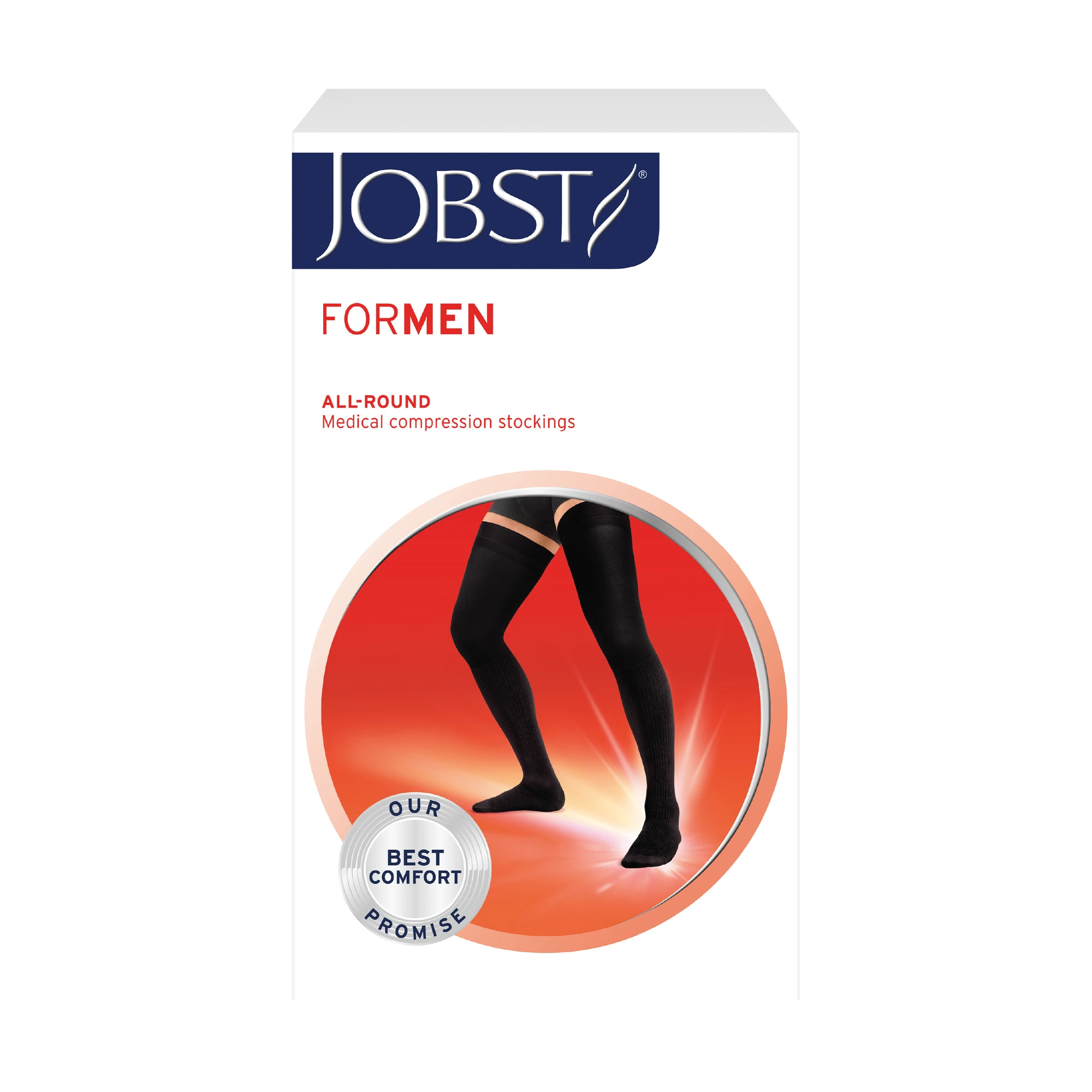 JOBST For Men Lårstrømpe Klasse2, Small, sort, 1 par