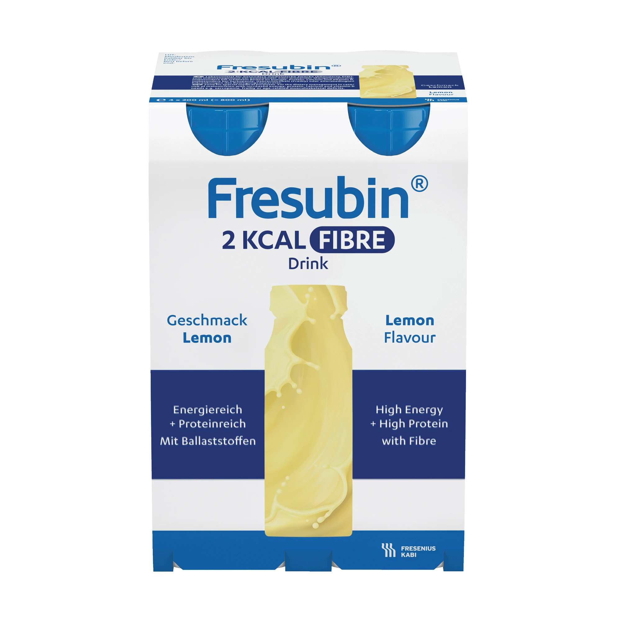 Fresubin 2 kcal Fibre Drink næringsdrikk sitron 4x200 ml