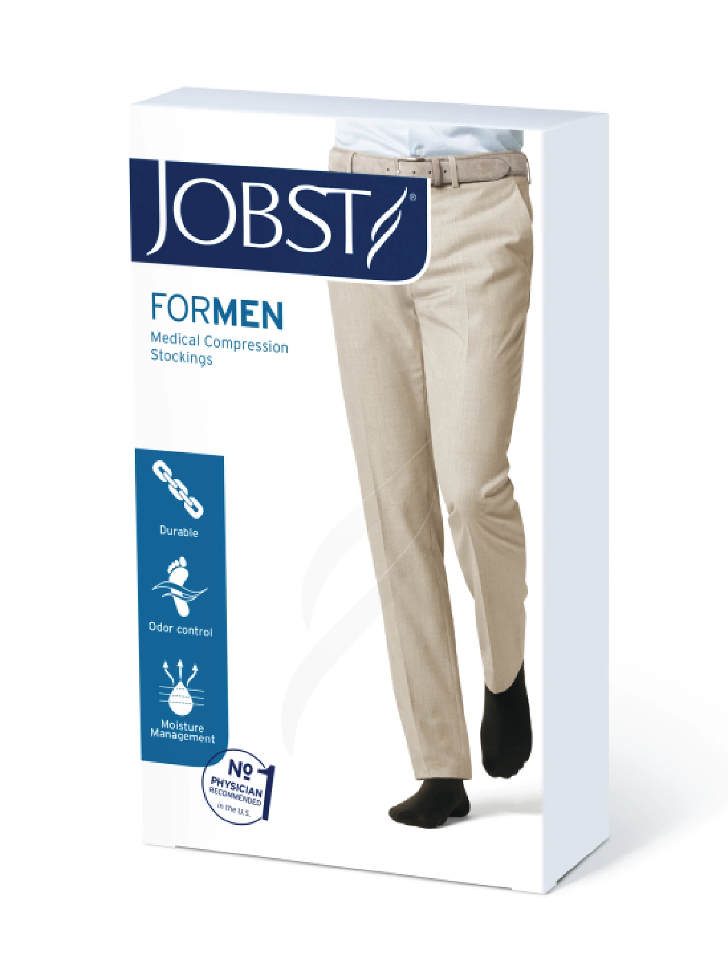 Jobst for Men klasse 1 lårstrømpe sort str S 1 par