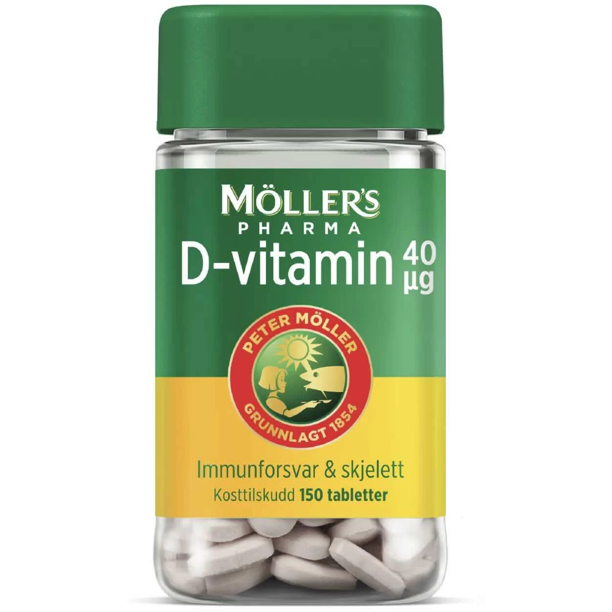 Møllers pharma vitamin-D tab med appelsinsmak 40 mikrog