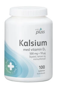 Vidi pluss kalsium m/D-vit tab 500 mg/10 mikrog