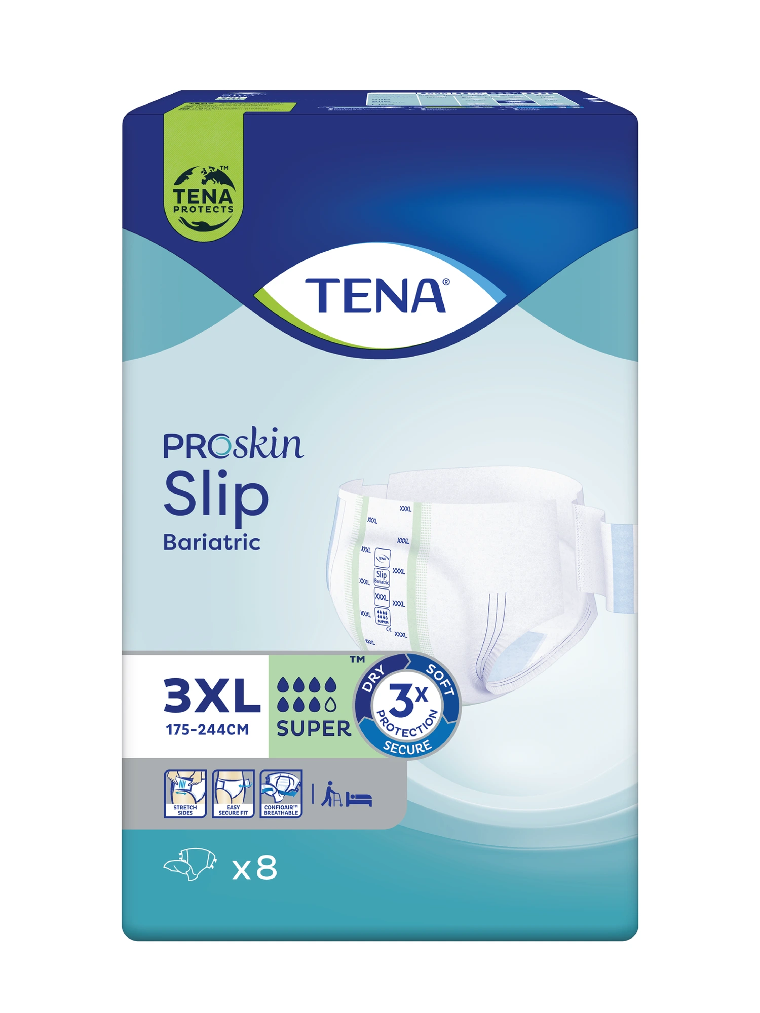 TENA Slip Super Bariatric 3XL bleier 8 stk