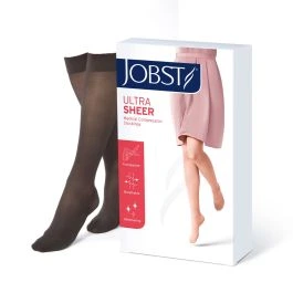 Jobst Ultra Sheer klasse 2 knestrømpe sort str XL 1 par