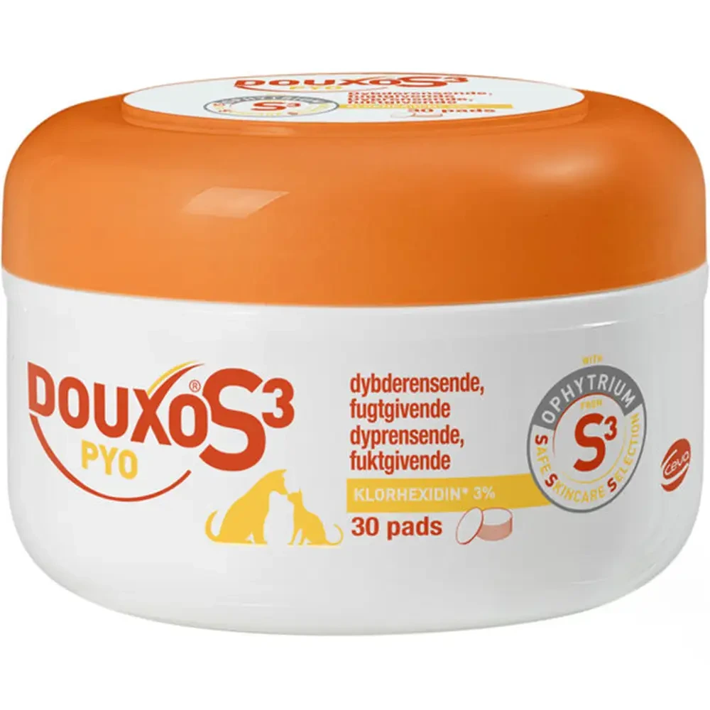 Douxo s3 pyo pads til dyr 30 stk