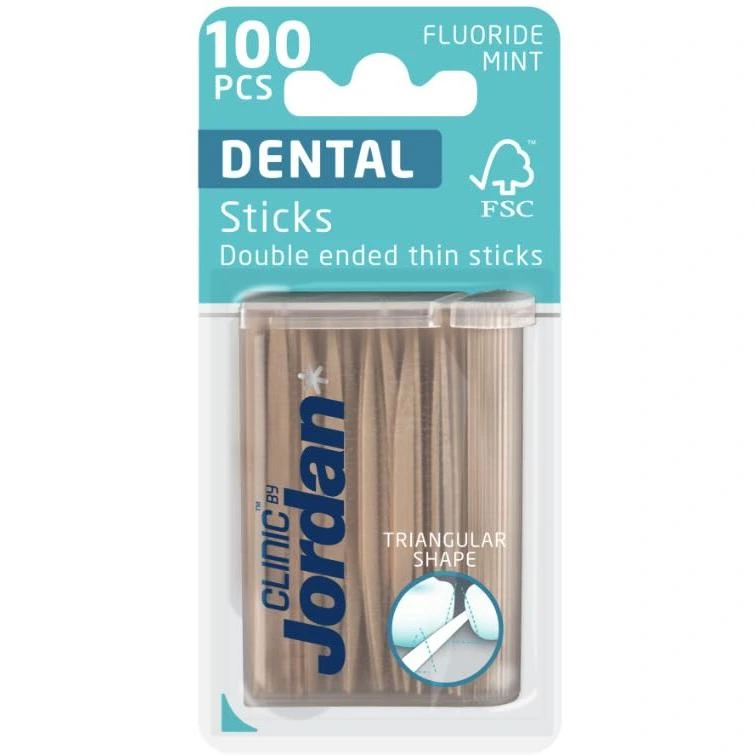 Jordan Clinic tannstikkere i tre med dobbel spiss 100 stk