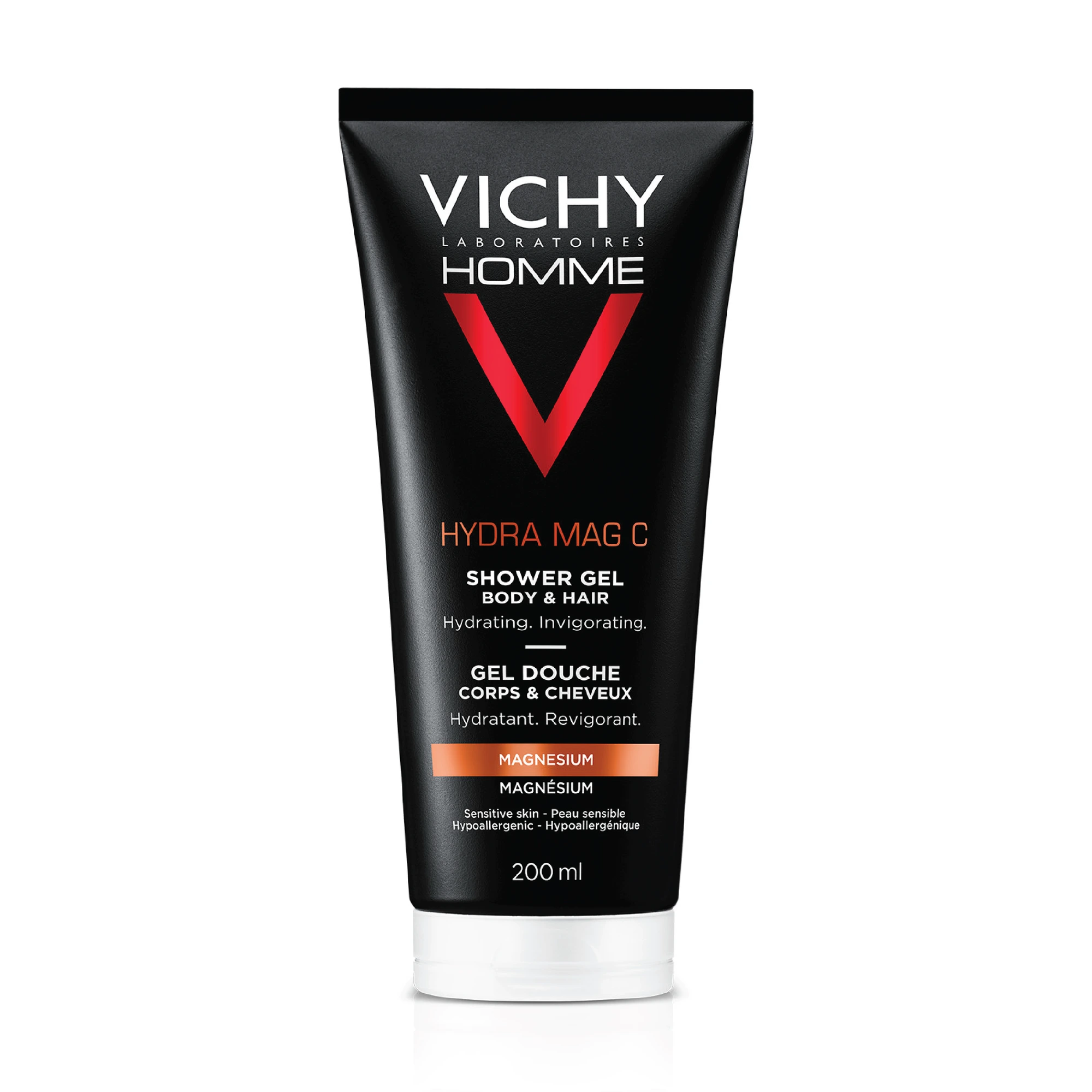 Vichy Homme Hydra Mag C dusjgel kropp og hår 200 ml