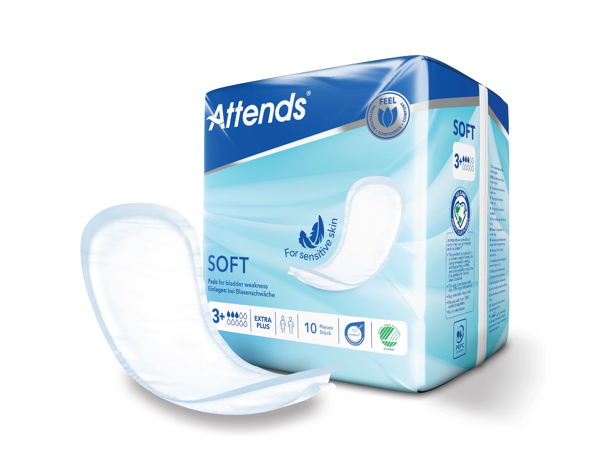 Attends Soft 3 Extra Plus bind for urinlekkasje 10 stk