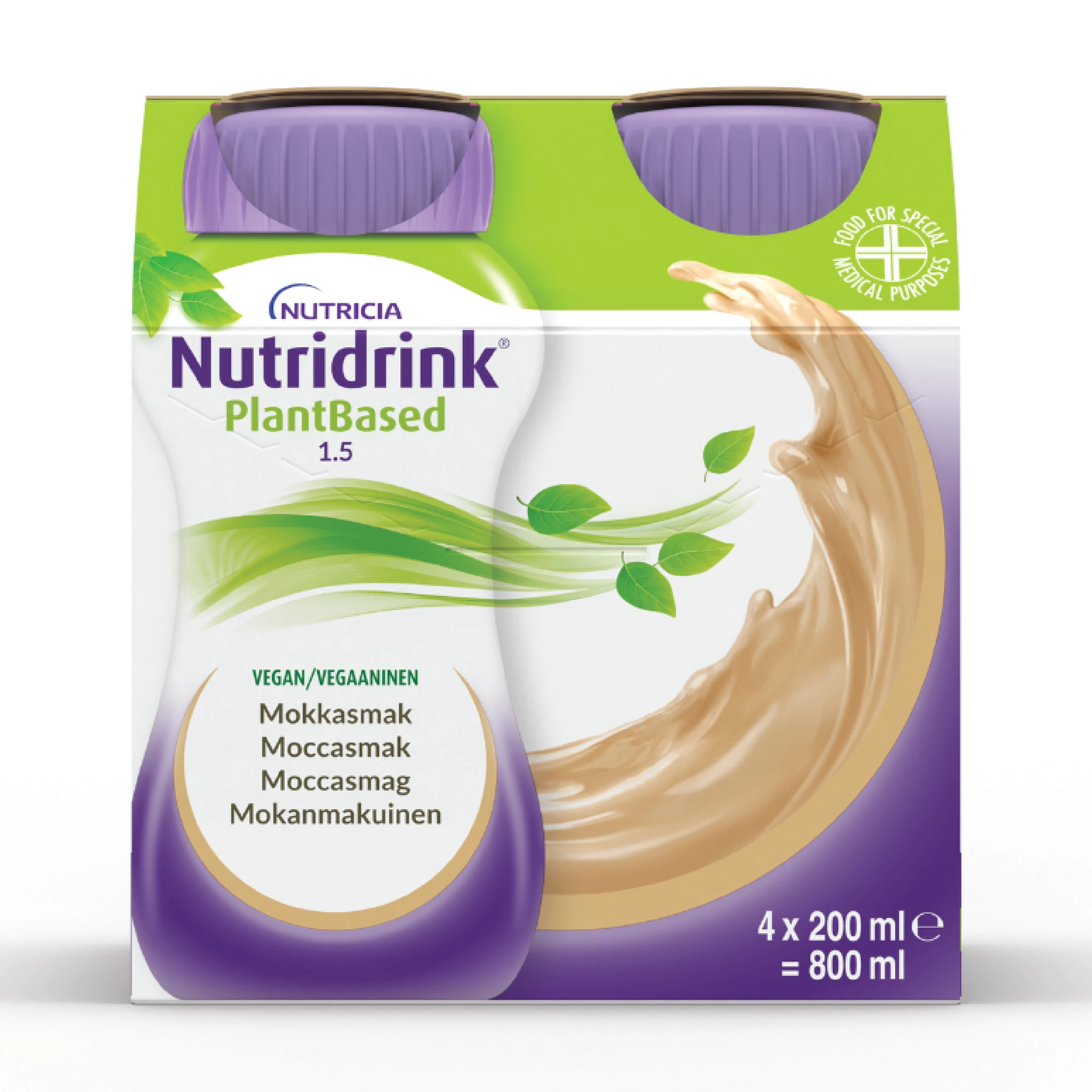 Nutridrink PlantBased næringsdrikk mokka 4x200 ml